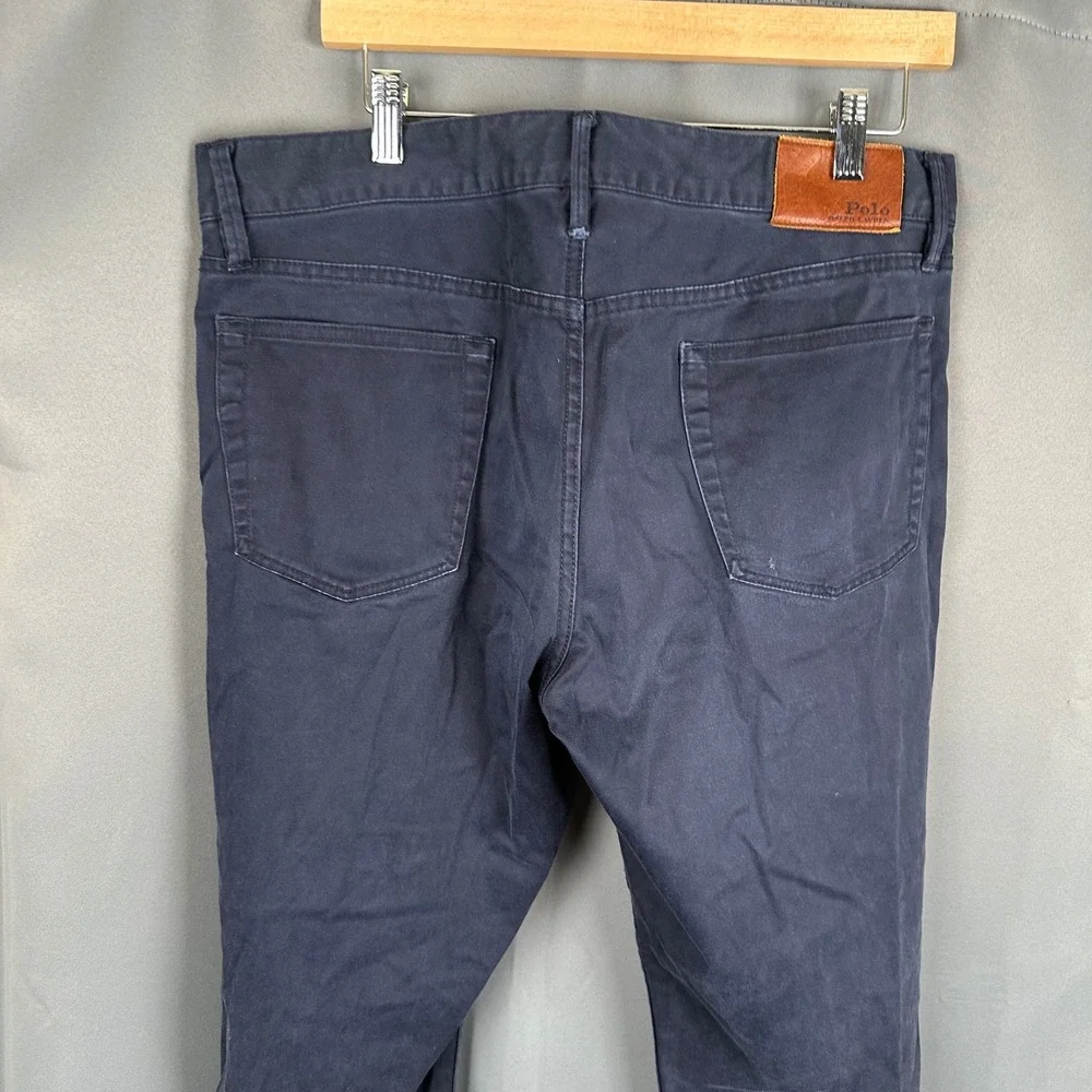 Polo Ralph Lauren Mens Navy Blue 5-Pocket Cotton Twill Straight Leg Pants 34x30